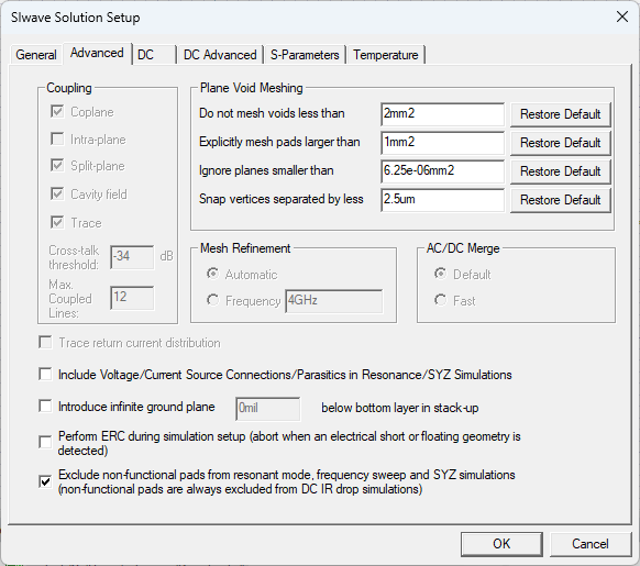SIwave Solution Setup - Advanced