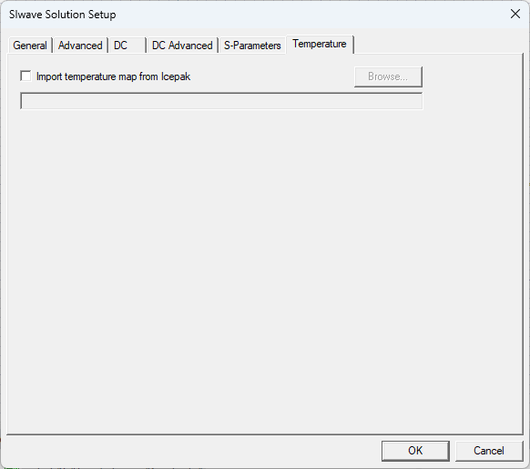 SIwave Solution Setup Window > Temperature Tab