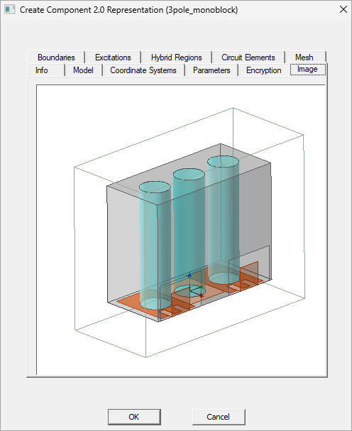 View of the Image tab displaying model in Create 2.0 Component 2.0 Representation window