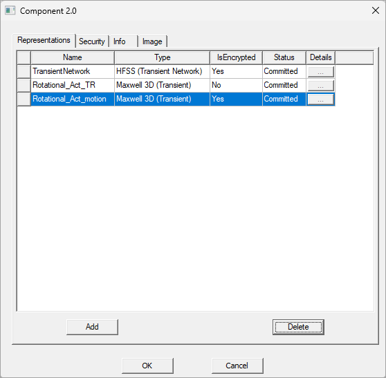 Component 2.0 window becomes active after the initial representation has been added