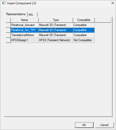 The Insert Component 2.0 window that opens from the right-click menu.