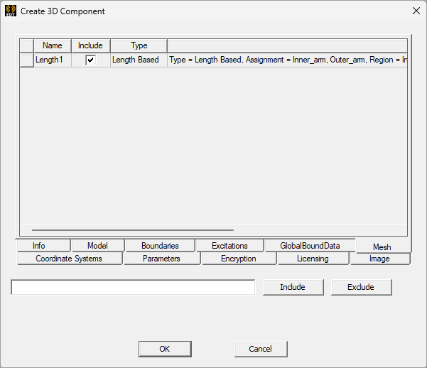 Create  3D Component dialog. Mesh Operations tab.