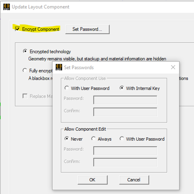 Set Passwords dialog.