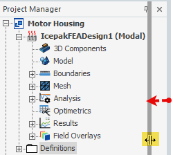 Project Manager panel.