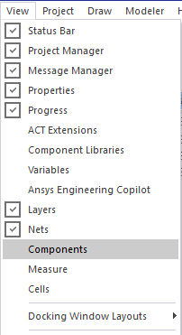 View Menu View Menu with Layers option highlight.