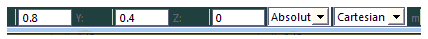 Coordinate status bar.