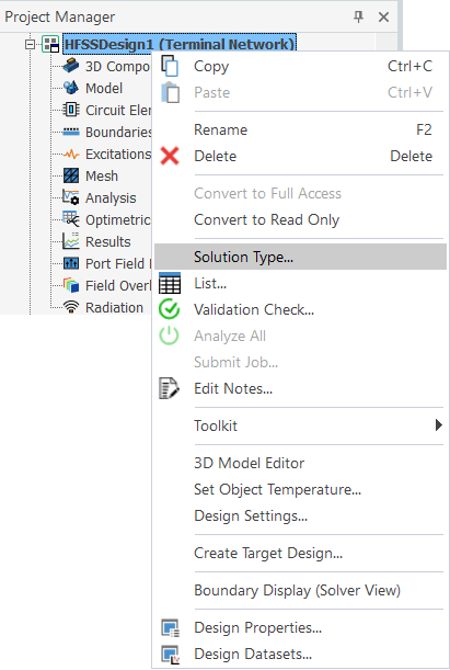Example Shortcut Menu