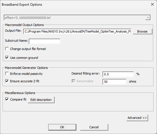 Broadband Export Options
