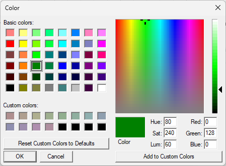 Color dialog box.