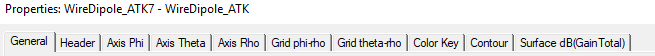 Properties Window Tabs
