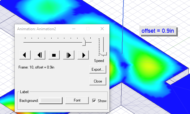 Animation Control Panel. Play button depressed.