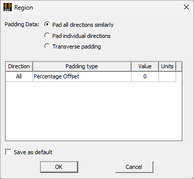Region dialog.