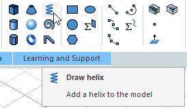 Draw helix selected in Draw ribbon.