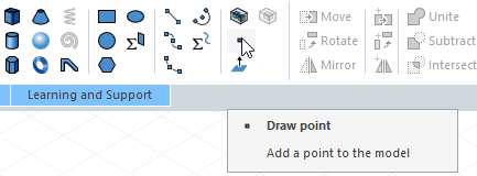Draw point icon selected in Draw ribbon.