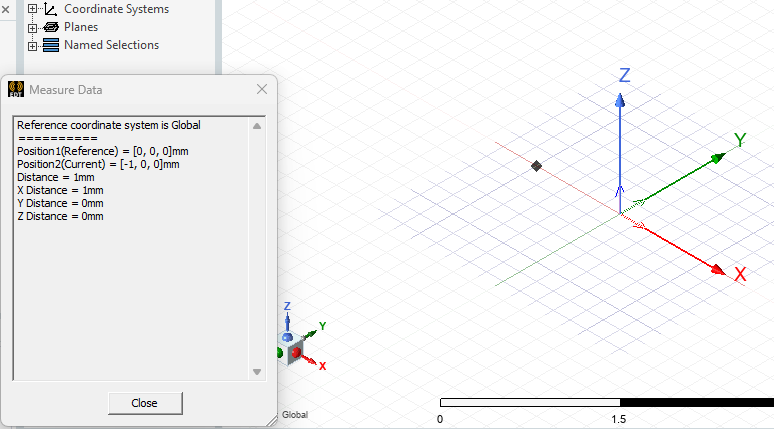 Modeler window. Measure Data dialog.