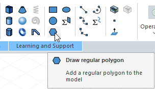 Draw regular polygon icon selected in Draw ribbon.