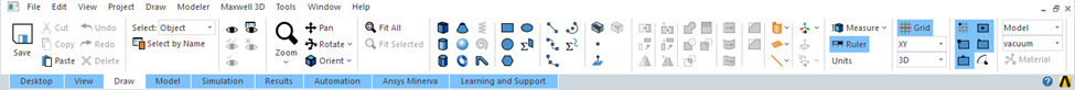Application Main Ribbon, Draw tab.