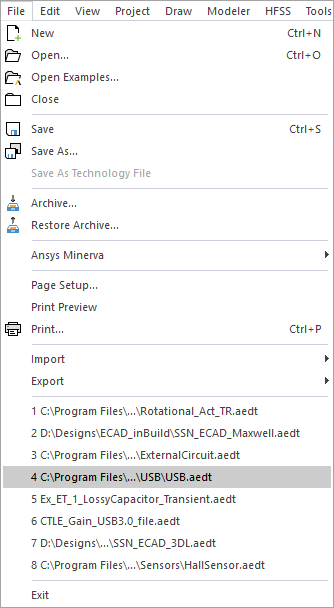 Recent Files