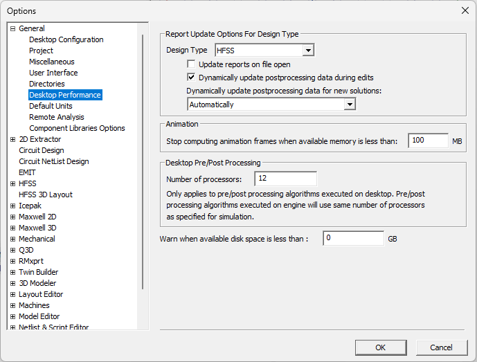 Desktop Performance Options