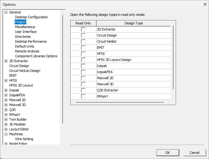Project Options