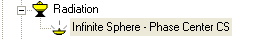 Infinite Sphere- Phase Center CS property highlighted in project tree. 