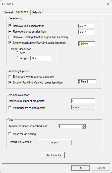 Prism Solution Setup Window > Advanced Tab