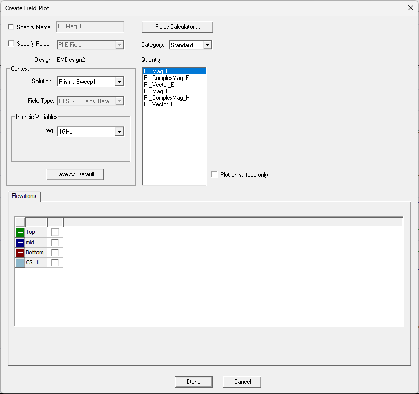 Project Manager Window > Project Tree > Active Design Folder > Field Overlays