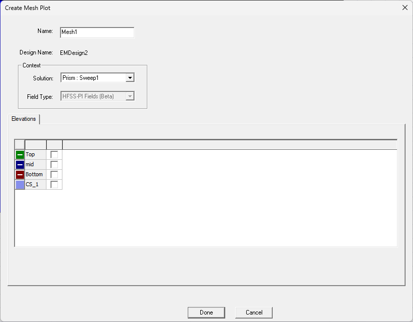 Create Mesh Plot Window