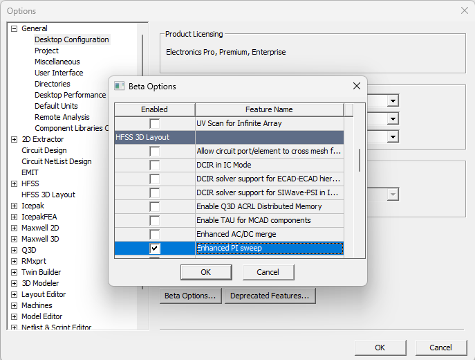 Enhanced PI Sweep in Beta Options