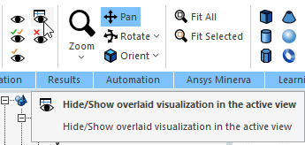 Hide Selected Objects icon in ribbon.