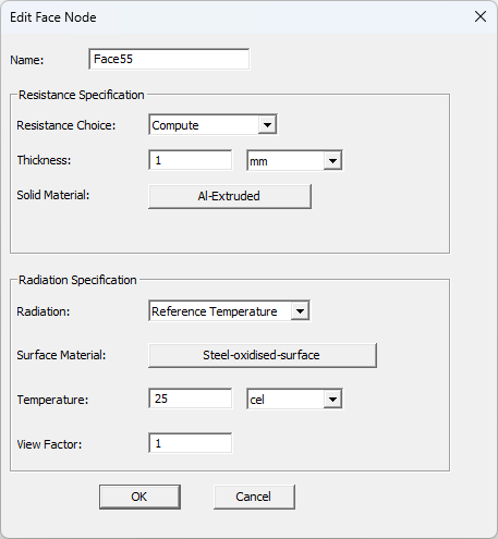 Icepak Network External Node Properties dialog box, Parameter Values tab displayed.