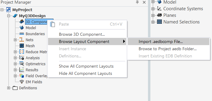 Import .aedbcomp File