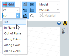 Movement Mode drop-down menu, 3D option highlighted.