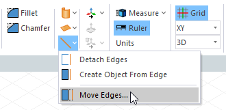 Edge drop-down menu. Move Edges option highlighted.