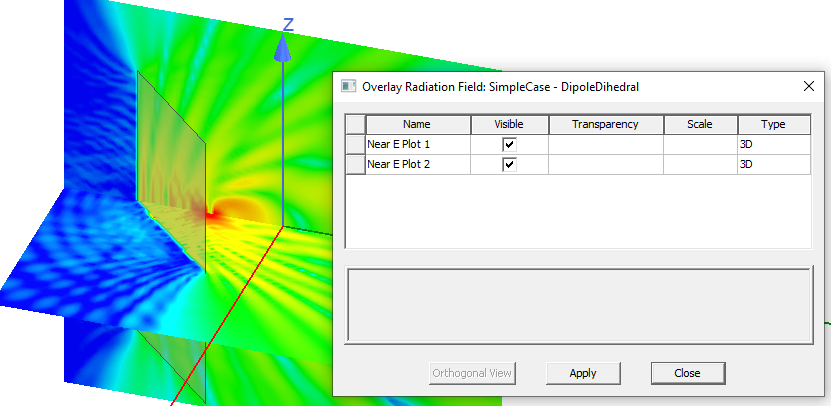 Overlay Radiation Field dialog.