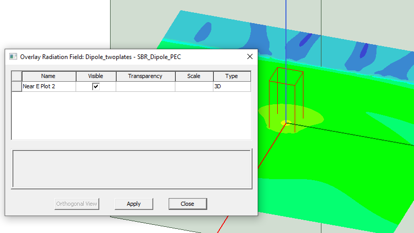 Overlay Radiation Field dialog.