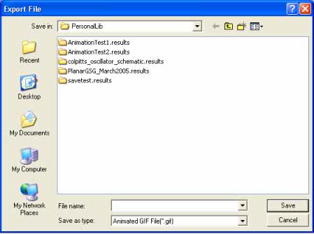 Export File Window.