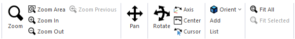 Ribbon showing the Zoom Icon.