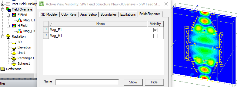 Active View Visibility dialog. Fields Reporter tab.