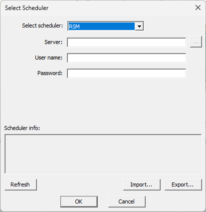 Select Schedular dialog box. 