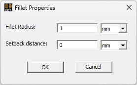 Fillet properties dialog.