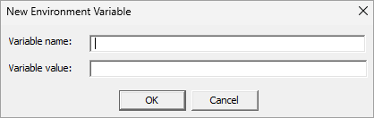 New Environment Variable dialog box. 
