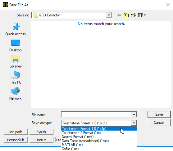 Save File As Window