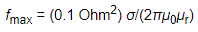 Equation for maximum frequency.