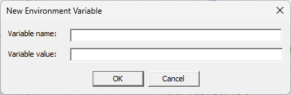 New Environment Variable dialog box. 