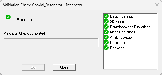 Validation Check Window Validation Check Window