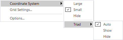 Coordinate System Submenu