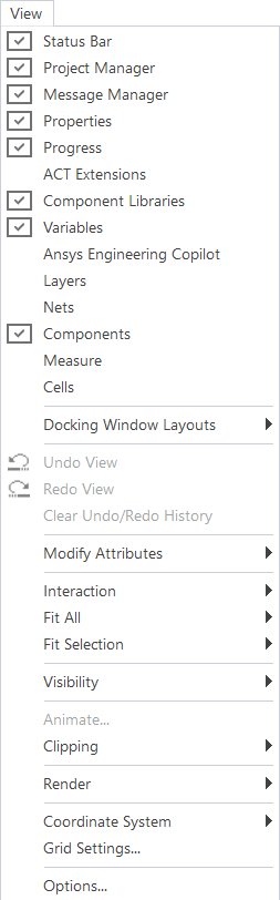 View Menu - 3D Modeler