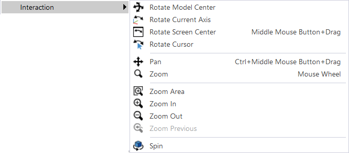 Interaction Submenu