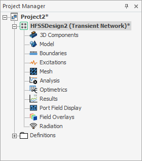 Project Manager window with Project1 listed. Project branches minimized.